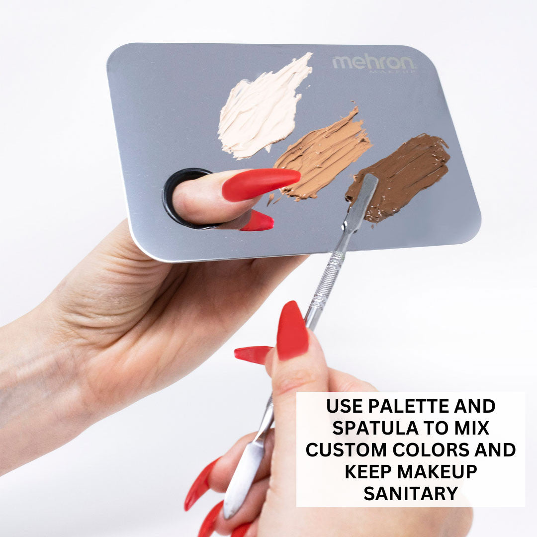 Stainless Steel Mixing Palette with Spatula