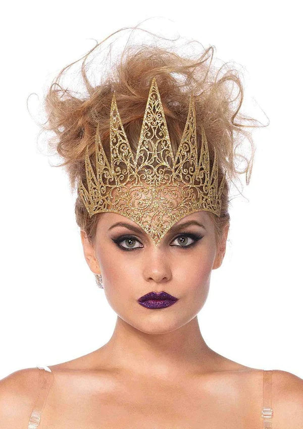 Gold Glitter Die Cut Filigree Royal Crown