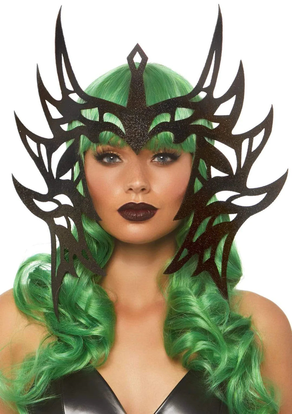 Black Glitter Warrior Die Cut Headpiece